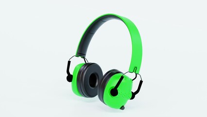 Realistic 3D gaming headset with a sleek over-ear design and detachable microphone. Perfect for e-commerce, branding, advertising, and presentations. High-resolution, modern, and professional visuals