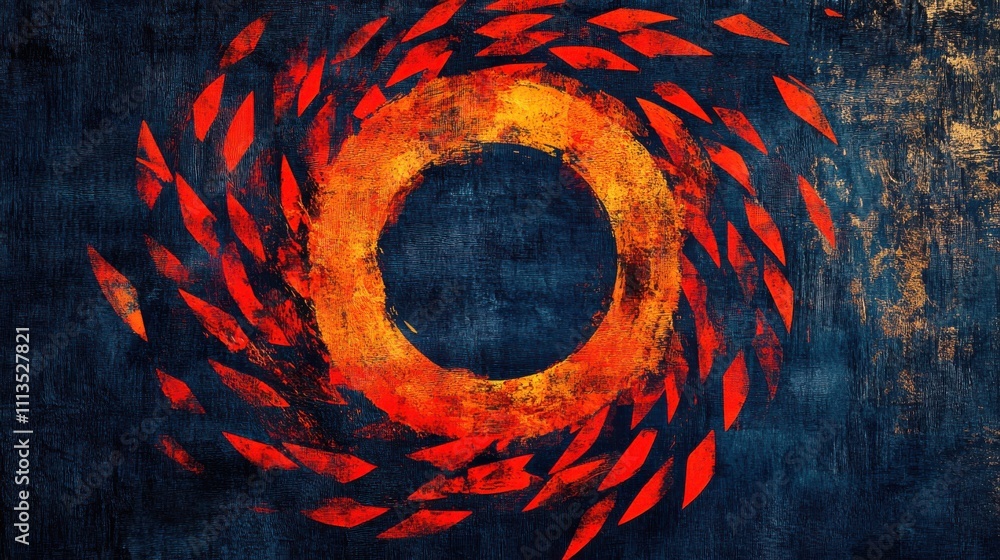 Poster abstract design with dynamic motion in red and orange hues