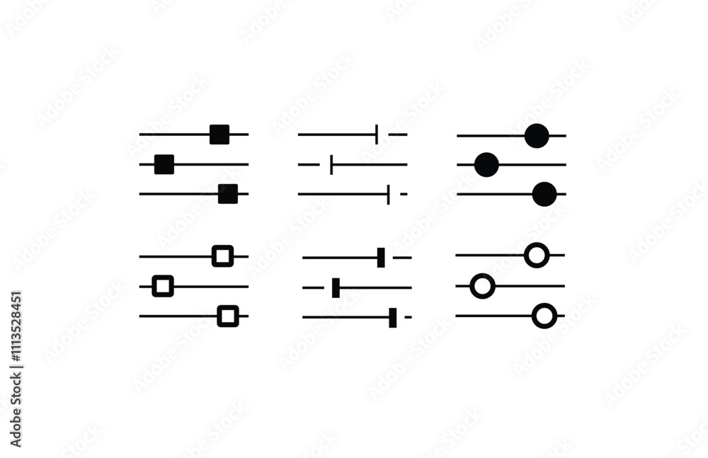 Poster sound volume level icon. sound controller symbol. adjustment settings slider icon.