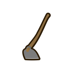 Hoe Flat Icon, Flat Vector Gardening and Farming Equipment Icons