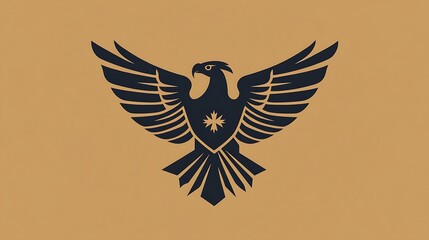 Obraz premium Majestic Eagle with Spread Wings and Central Star