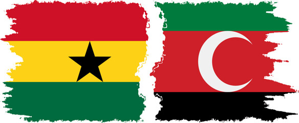 Darfur and Ghana grunge flags connection, vector