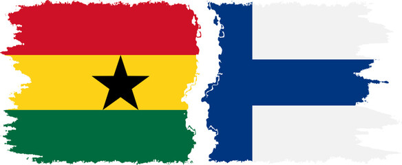 Finland and Ghana grunge flags connection, vector