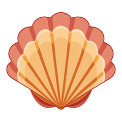 Natural Seashell Isolated on White Background.