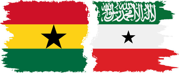 Somaliland and Ghana grunge flags connection, vector