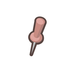 Pin Flat Icon, School and Office Stationery Icons with Soft Pastel Colors