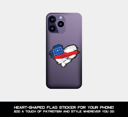 Heart-shaped Amazonas flag sticker – the perfect accent for your phone! Showcase your pride and style with this vibrant patriotic design.
