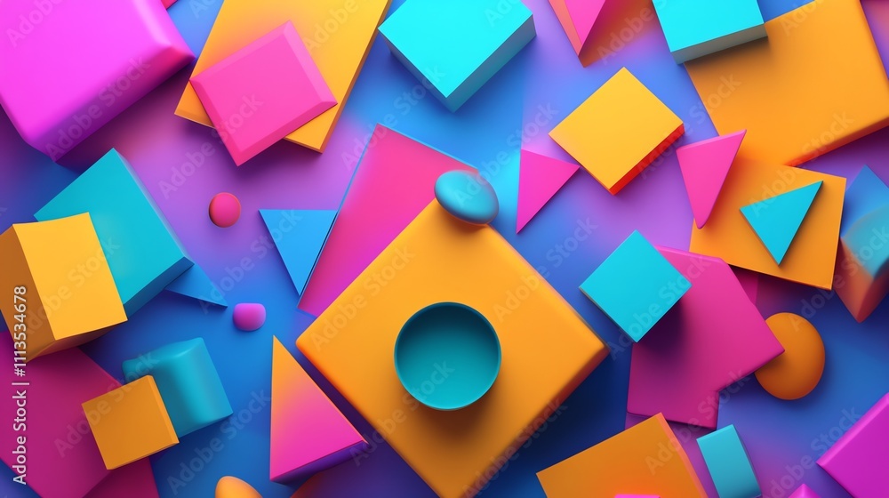 Poster abstract background of colorful geometric shapes.