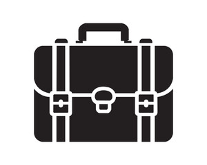 Briefcase icon vector flat style design. Professional briefcase icon, Briefcase symbol. Briefcase silhouette illustration.