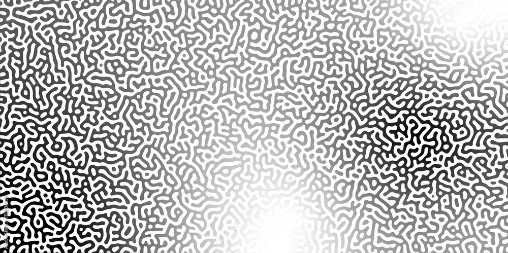 Poster abstract reaction-diffusion or turing pattern natural texture in coral grey and white colour scheme.