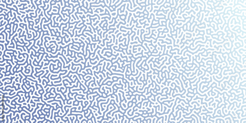 Poster Turing Abstract Pattern, suitable for any business. White and blue color diffusion reaction seamless pattern.An abstract Reaction-diffusion or Turing pattern formation, coral reef, natural texture,	