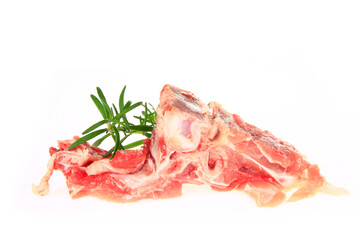 Fresh pork chop on a white background