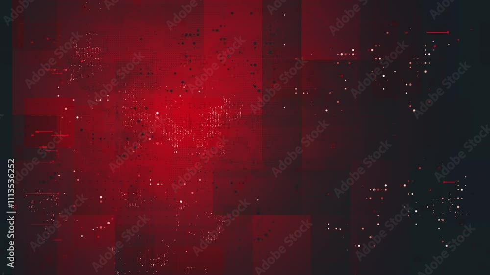 Poster a futuristic digital world map with glowing lines, data points, and a grid overlay, bathed in shades