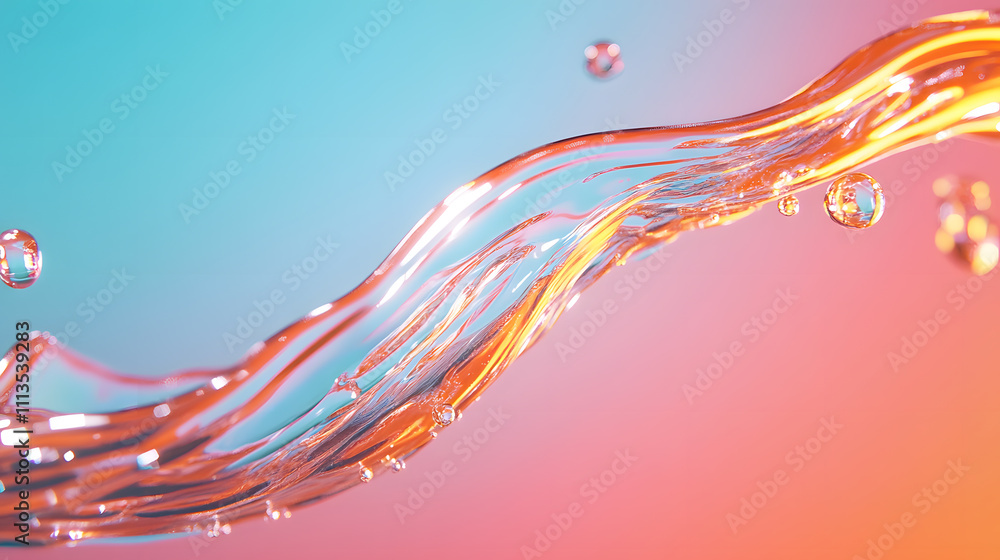 Poster dynamic water flow abstract background digital art colorful environment close-up view fluid motion c