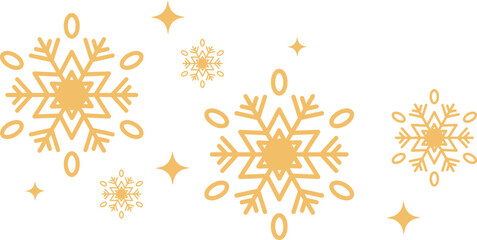 Gold Snowflakes with Sparkle