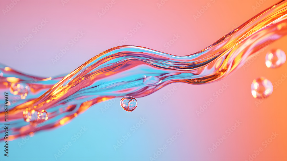 Poster dynamic water flow abstract background photography colorful lighting close-up view fluid motion conc