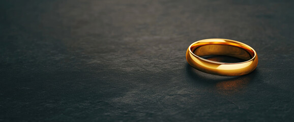 gold ring on leather background