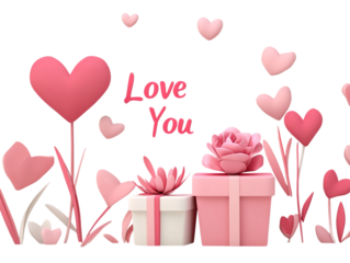 PNG of a cartoon style guitar featuring notes and love hearts against a transparent background