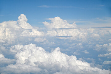 Beautiful clouds photographed from an airplane