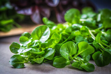 Watercress on pot isolated with white or transparent background