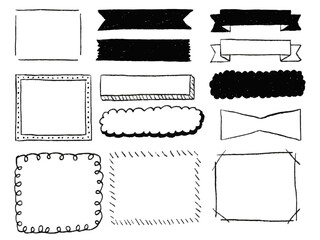 手描きあしらいセット　フレーム　鉛筆