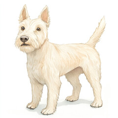 Glen Of Imaal Terrier Dog Watercolor Cute And Playful Illustration