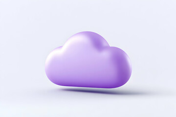3D purple cloud on a simple background.