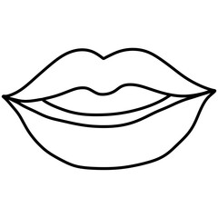 Hand drawn doodle sketch mouth style outline