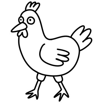 recommend clip art: Hand drawn doodle sketch chicken style outline