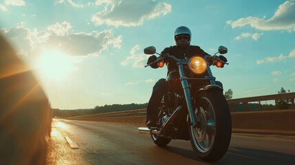 Naklejka premium バイクを運転する人