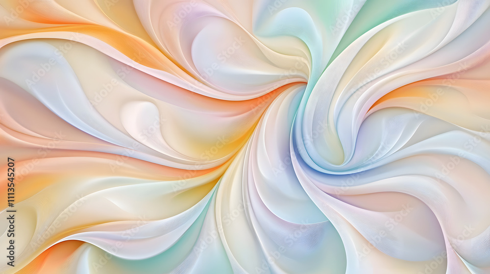 Poster dynamic abstract swirl patterns digital art modern design soft color palette artistic view visual ex