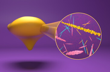 Uric acid - isometric view 3d illustration
