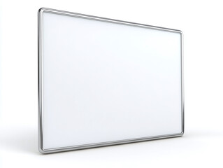 Fototapeta premium Contemporary whiteboard with a metal frame isolated on white background