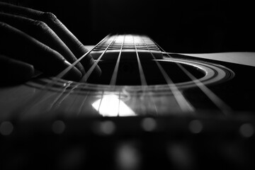 A musical instrument with strings in close-up.