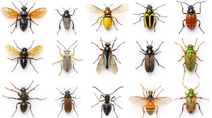 Insect collection an illustration for educational of entomology