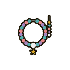 necklace and earrings flat icon, beading icon