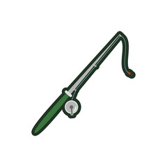 Fishing flat icon, fishing rod icon
