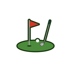 golf club and ball vector illustration