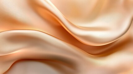 Obraz premium Silky Peach Fabric Draped Elegantly with Soft Waves and Textures
