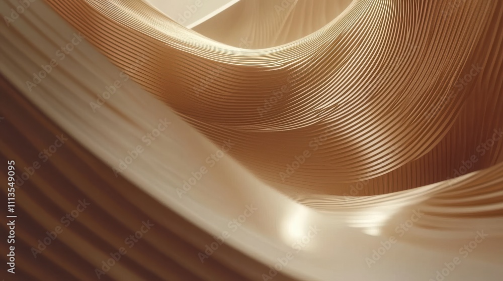 Poster abstract flowing lines creating a warm textured wave pattern design