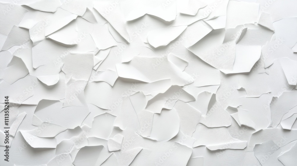 Poster abstract white paper texture with torn edges for background design
