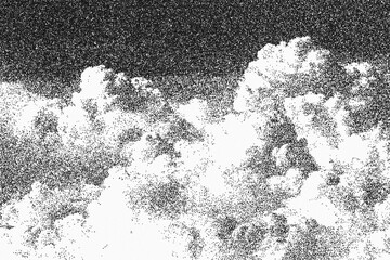 dot art of sky and cloud, abstract illustration concept	