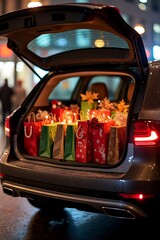 christmas decoration on the car
