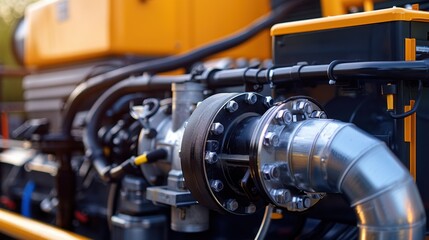 Fototapeta premium Generator Servicing: Testing and refueling backup generators to ensure they remain functional and ready to provide power during unexpected outages or emergencies. 