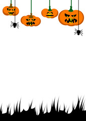 halloween frame with pumpkin