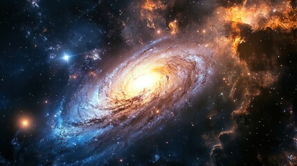 Obraz premium Man using astronomy and space telescopes to explore distant galaxies