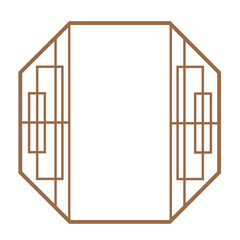 Illustration of a hexagonal Korean traditional window and door frame.