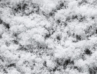 A snowy landscape with a lot of snow on the ground