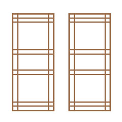 Illustration of traditional Korean window and door frames.