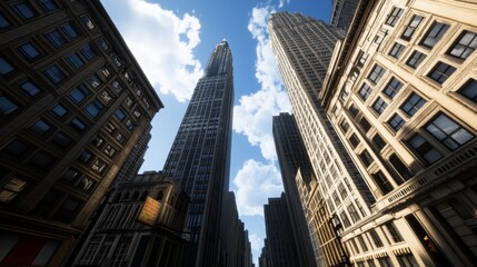 Obraz premium Urban Skyline from an Upward Perspective